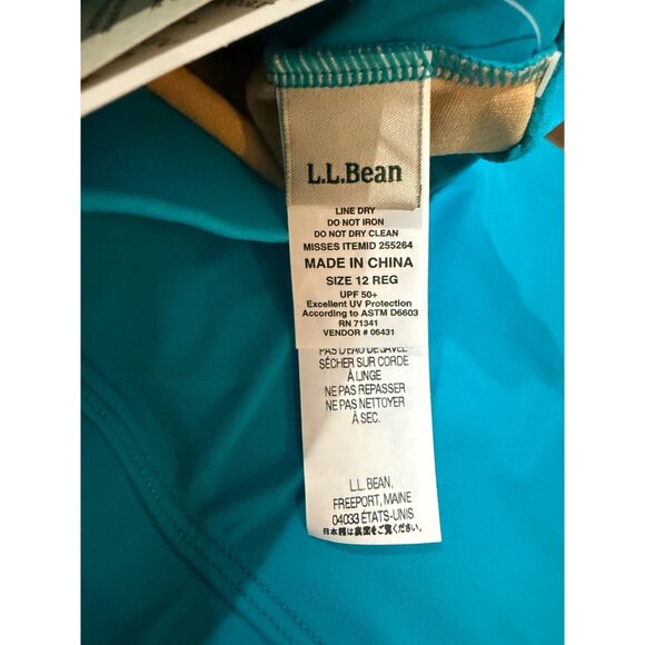 L.L.Bean New Swim Skirt Size 12 Teal Blue Sunblocking 13" Swim Bottom UPF 50 - Picture 8 of 9